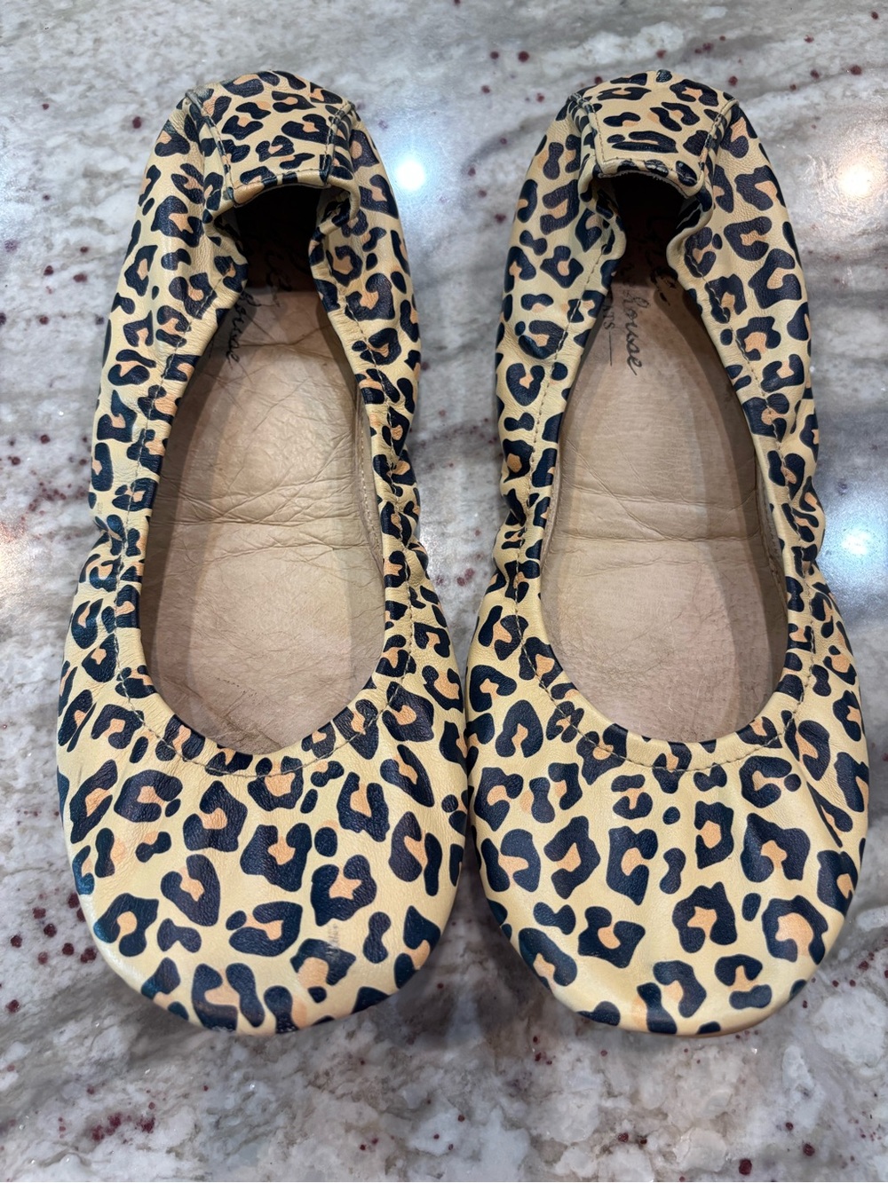 Leopard Print Ballet Flats - Women